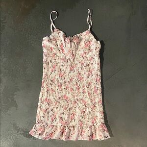 Floral Smocked Dress with Ruffle Hem